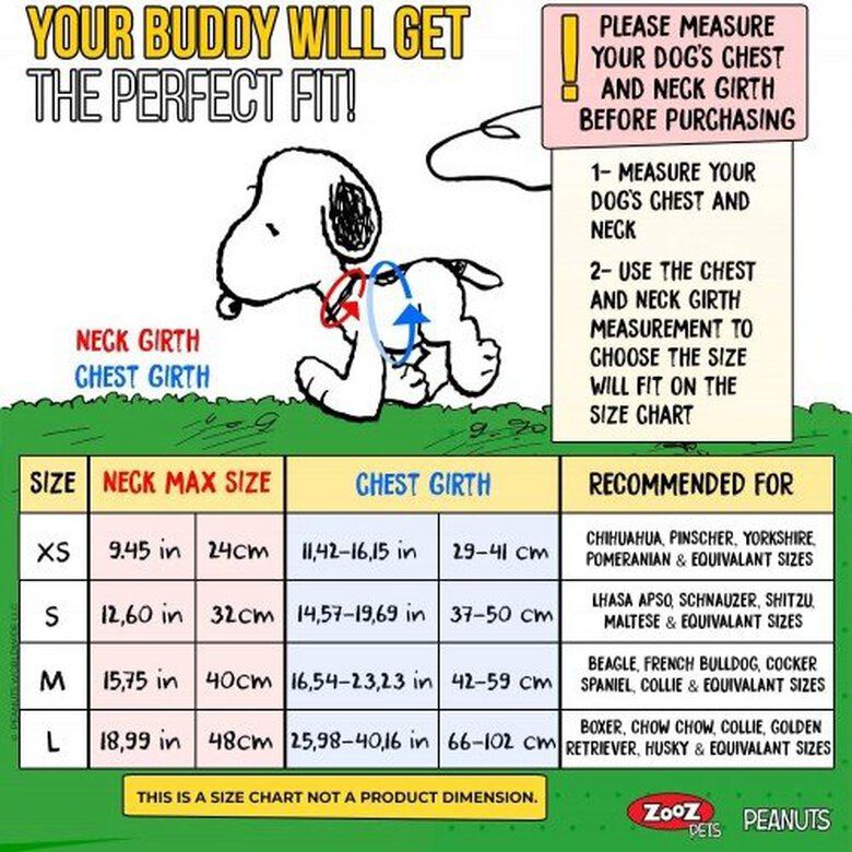 Arnés Pectoral para perro Snoopy Joe Cool cuadros - Imagen 5