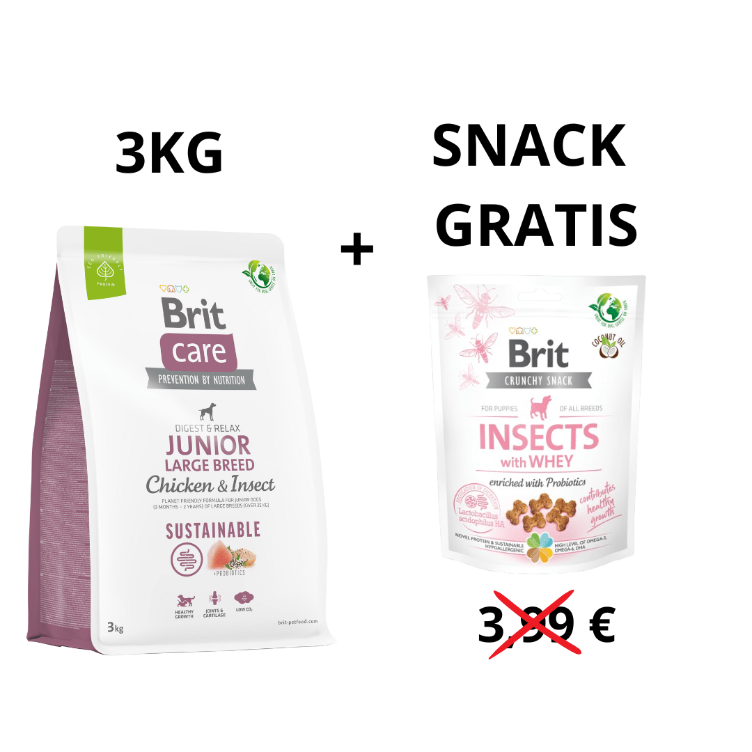 Brit Care Dog Sostenible Junior Large Breed Pollo e Insecto - Imagen 3