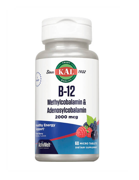 B-12 Methylcobalamin Adenosylcobalamin 60 Micro tab. – KAL - Imagen 2