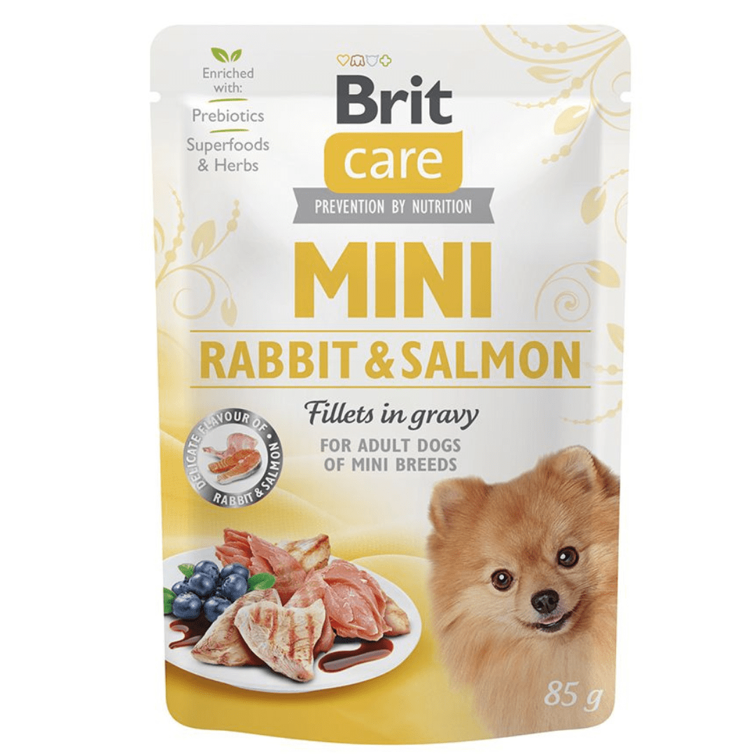 Brit Care Mini GF con conejo y salmón filetes en salsa 85gr - Imagen 2