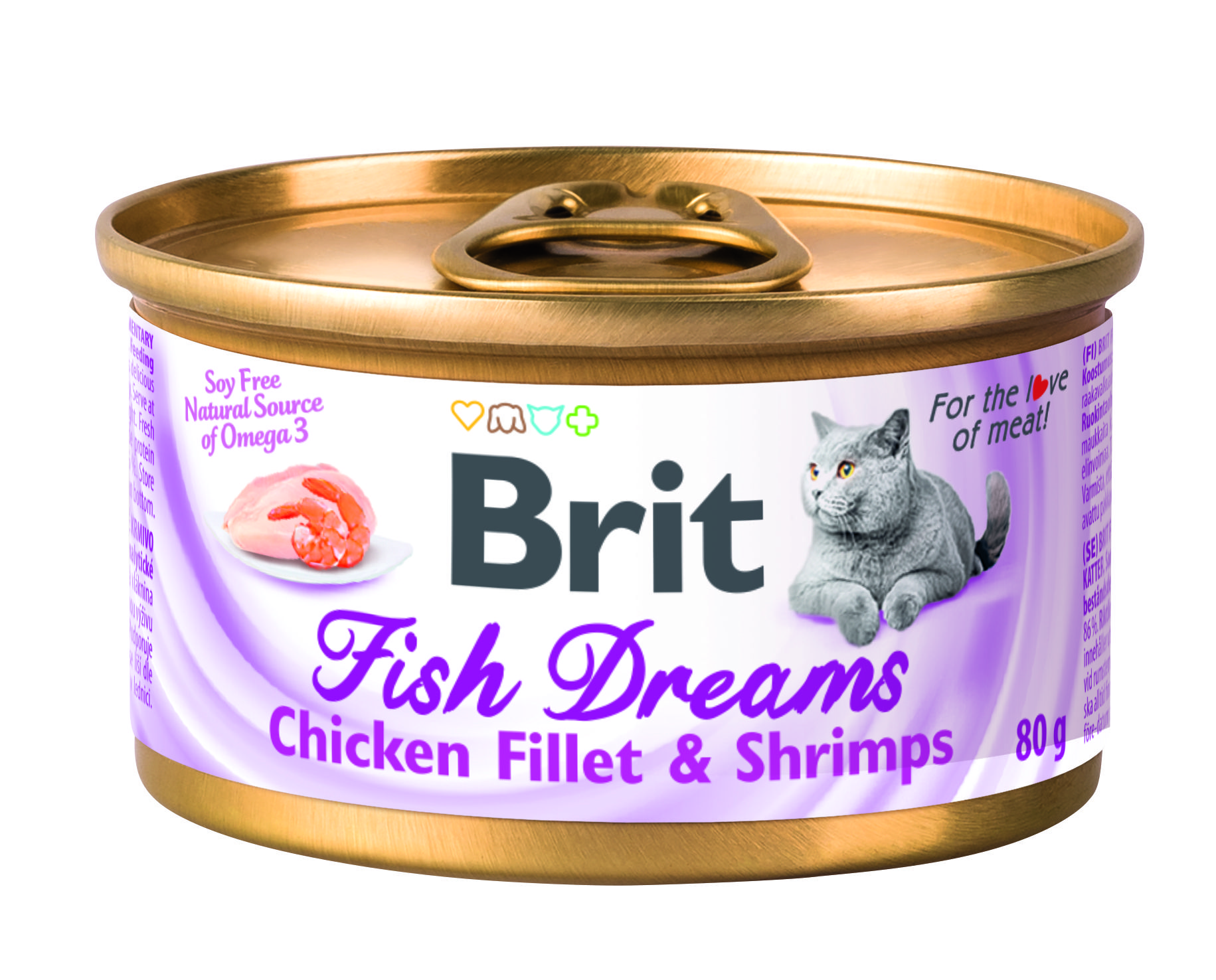Brit Fish Dreams Filetes Pollo y Camarón 80gr para gatos 24 ud. - Imagen 5