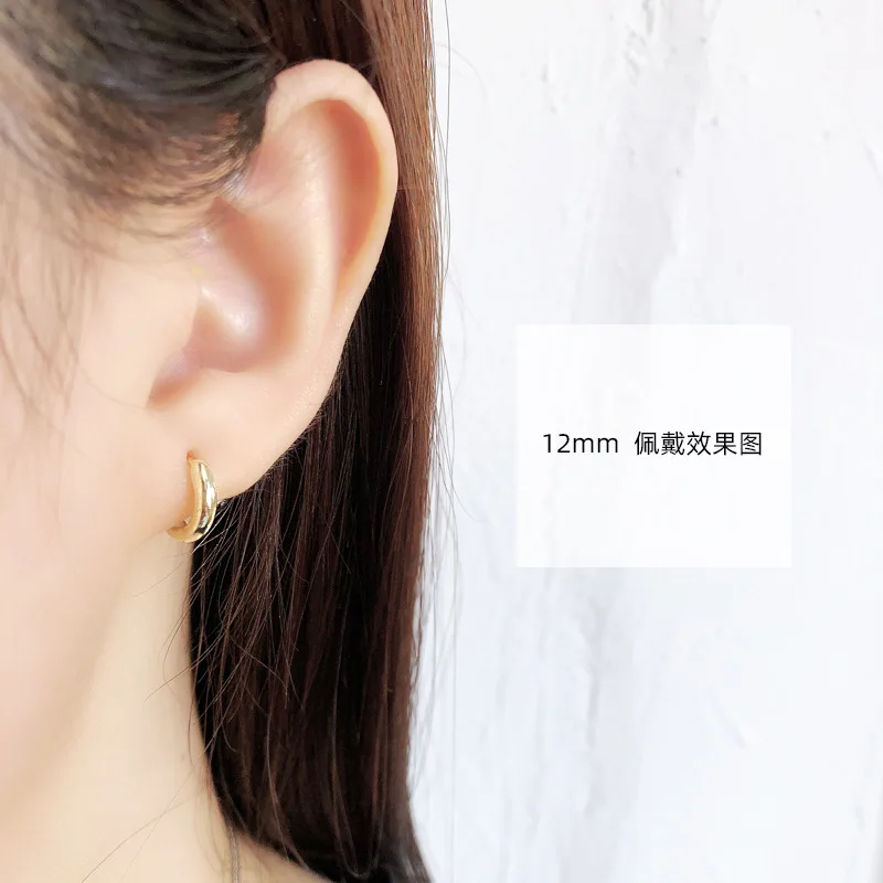 WANTME-pendientes de plata de ley 925 auténtica para mujer, aretes minimalistas bohemios con hebilla redonda para la oreja, estilo Punk, Rock, Unisex, accesorios de joyería - Imagen 6