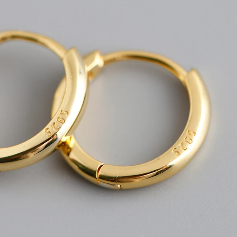 WANTME-pendientes de plata de ley 925 auténtica para mujer, aretes minimalistas bohemios con hebilla redonda para la oreja, estilo Punk, Rock, Unisex, accesorios de joyería - Imagen 5