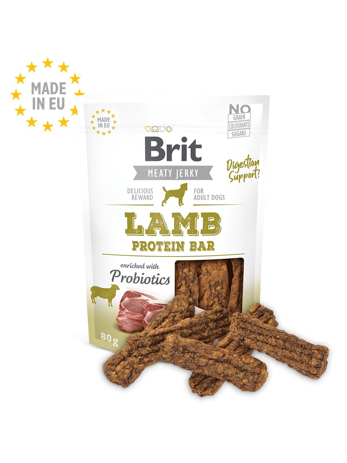 749 Brit Jerky Snack barritas de proteina de Cordero 80gr - Imagen 2