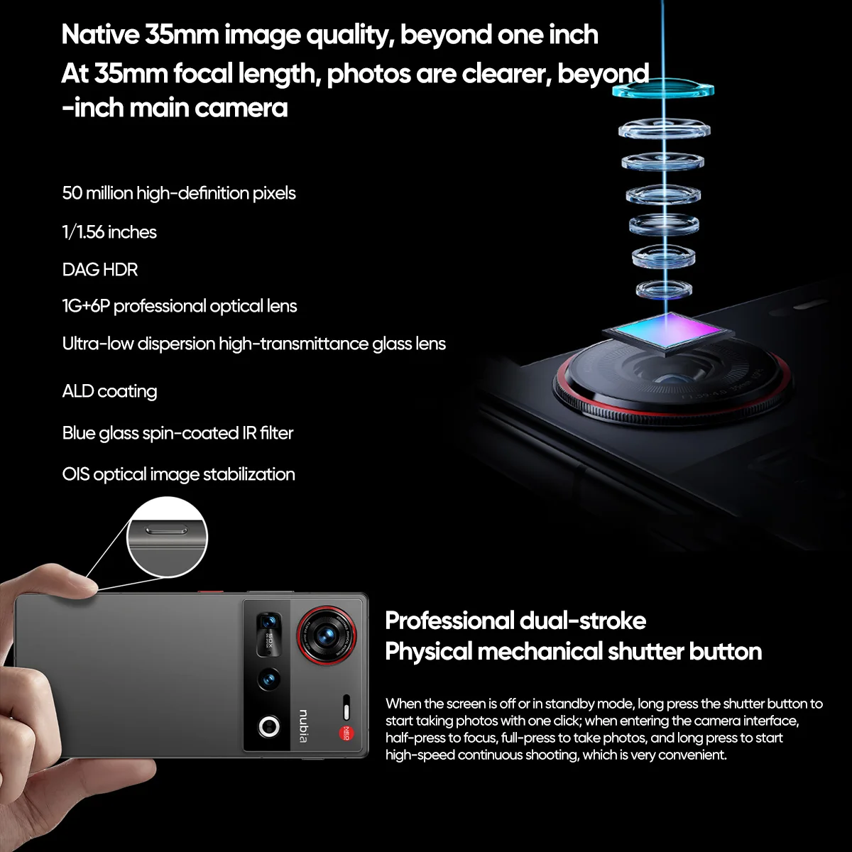 Nubia Z70 Ultra Smartphone 5G 6,85 ”144Hz cámara de pantalla completa 6150mAh batería IP68 impermeable NFC versión Global 100% nuevo - Imagen 5