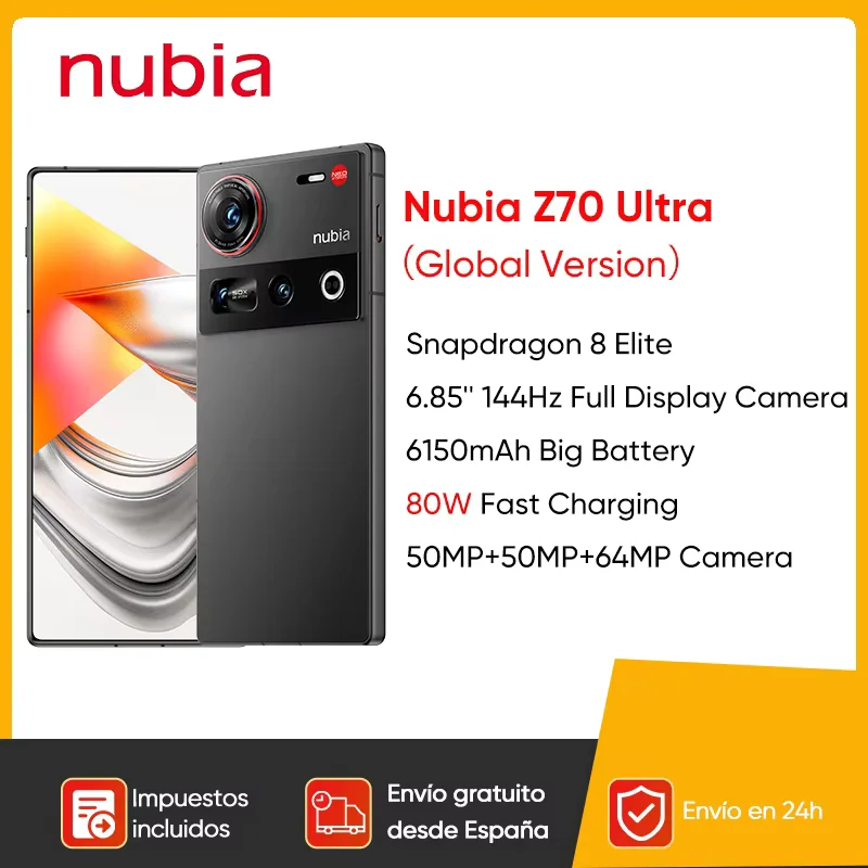Nubia Z70 Ultra Smartphone 5G 6,85 ”144Hz cámara de pantalla completa 6150mAh batería IP68 impermeable NFC versión Global 100% nuevo - Imagen 2