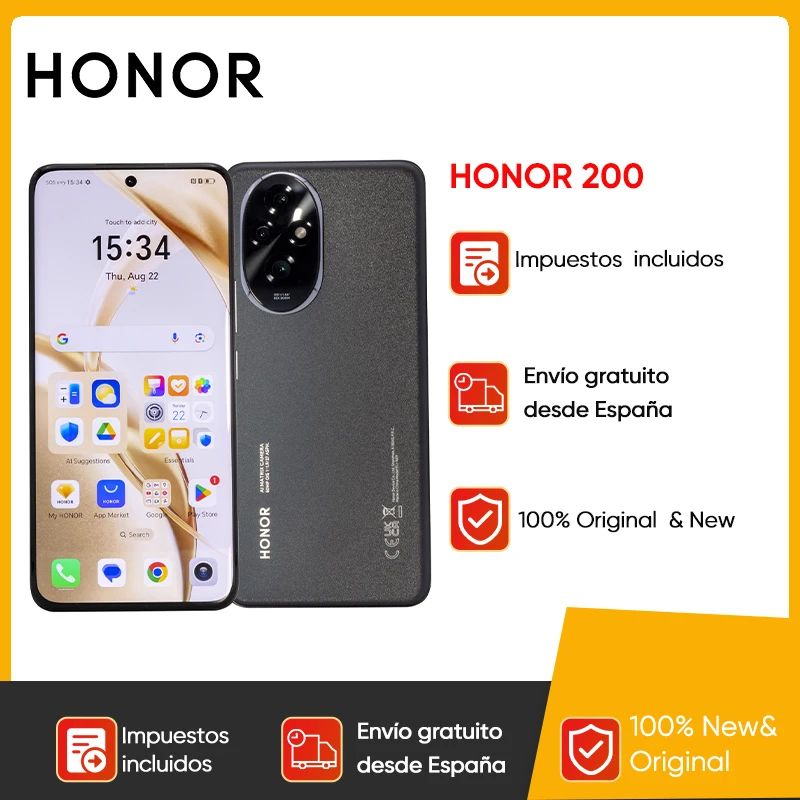 SmartPhone Honor 200 5G Snapdragon 7 Gen 3 6.7” 120Hz OLED Display 100W Fast Charge 50MP Camera Dual SIM NFC Infrared Ray - Imagen 2
