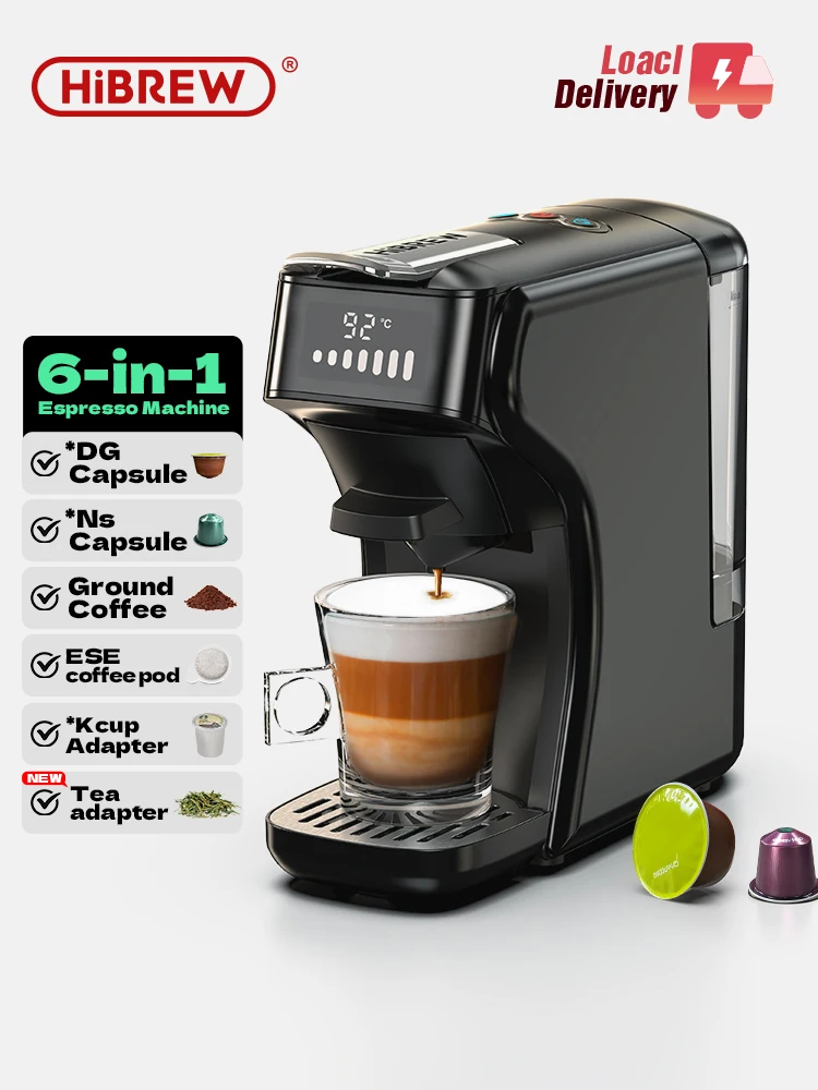 HiBREW-Máquina de café en cápsulas 6 en 1, Cafetera exprés múltiple caliente/fría, Cafetera capuchino Dolce Gusto Nespresso en polvo H1B - Imagen 2