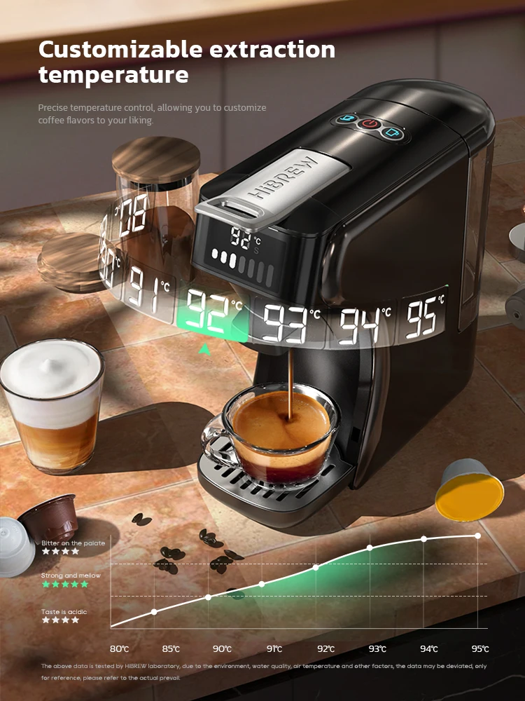 HiBREW-Máquina de café en cápsulas 6 en 1, Cafetera exprés múltiple caliente/fría, Cafetera capuchino Dolce Gusto Nespresso en polvo H1B - Imagen 3