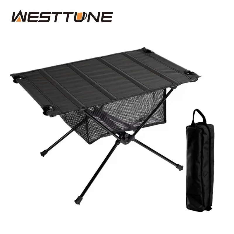 WESTTUNE-mesa plegable para acampar, mesa enrollable portátil de aleación de aluminio, ligera, 1680D, Oxford, para Picnic al aire libre - Imagen 2