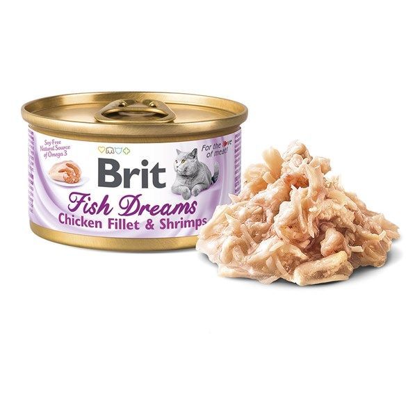 Brit Fish Dreams Filetes Pollo y Camarón 80gr para gatos 24 ud.