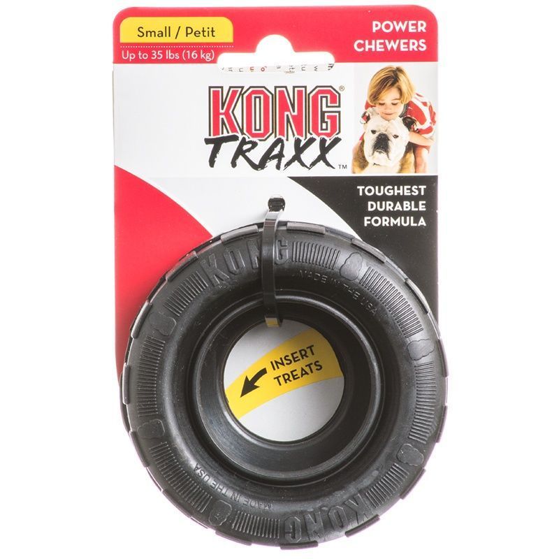 Kong Traxx juguete con forma de neumático para perros -PEQUEÑO 10cm