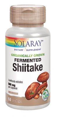 SHIITAKE 500mg 60 cápsulas vegetales orgánico y fermentado– Solaray